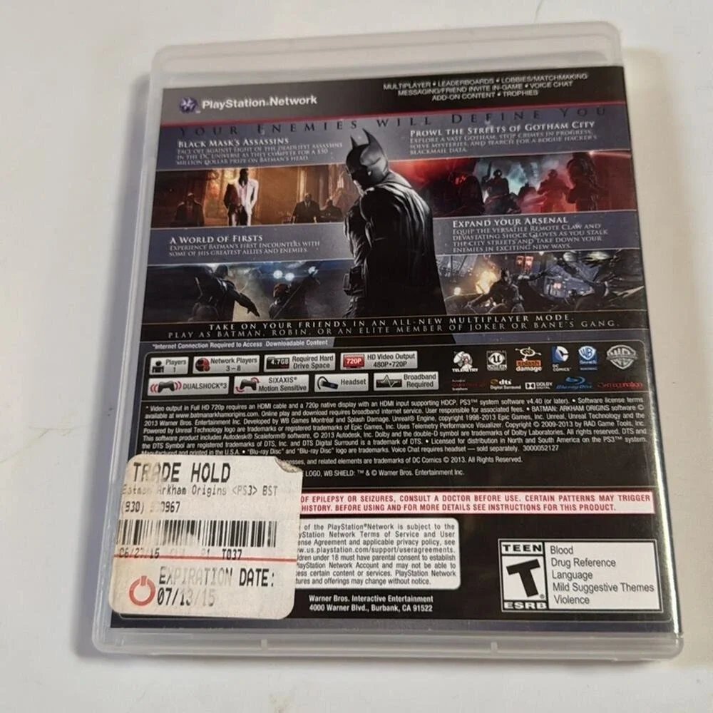 PS3 Batman: Arkham Origins (Sony PlayStation 3, 2013) USED